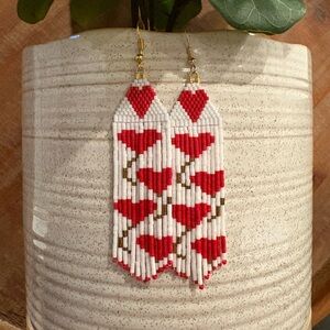 Beaded Heart Earrings